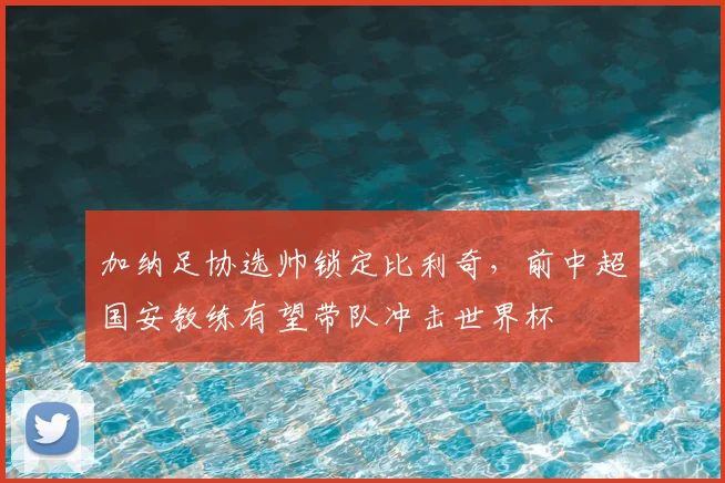 加纳足协选帅锁定比利奇，前中超国安教练有望带队冲击世界杯